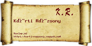 Kürti Rázsony névjegykártya